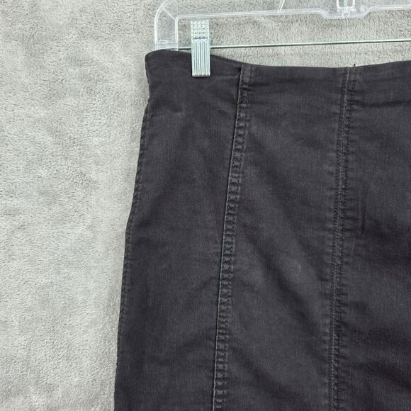 Free People Modern Femme Denim Stretch Skirt 10 Washed Out Faded Black Mini Goth - Picture 3 of 10